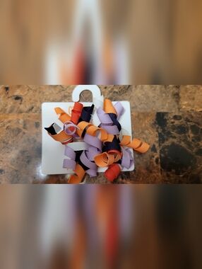 Gymboree Colorful Korker Hair Bow Cluster - Orange, Lavender, Navy, White NWT